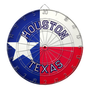 CUSTOMIZABLE CITY, TEXAS Flag Design editable text Dart Board