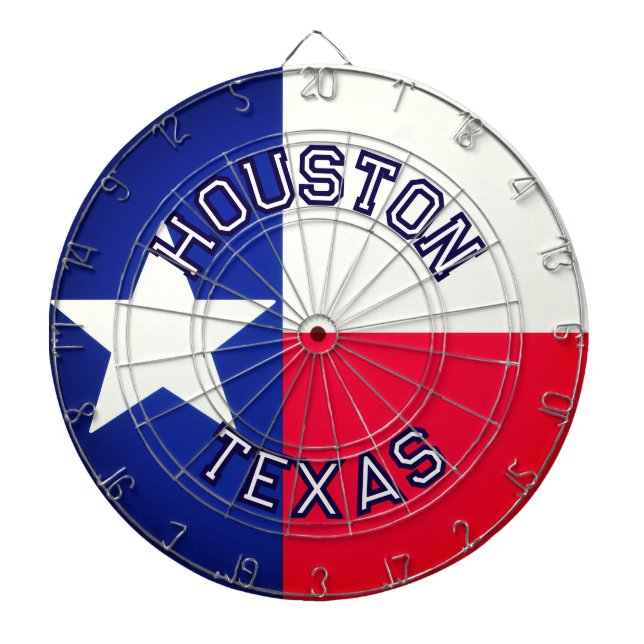 CUSTOMIZABLE CITY, TEXAS Flag Design editable text Dart Board (Front)