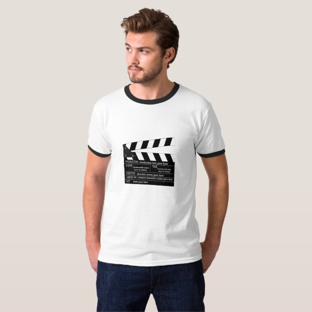 Customizable Clapperboard for Filmmakers T-Shirt (Front Full)
