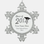 Customizable Class Of 2014 Snowflake Pewter Christmas Ornament at Zazzle