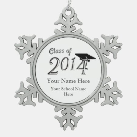 Customizable Class Of 2014 Snowflake Pewter Christmas Ornament
