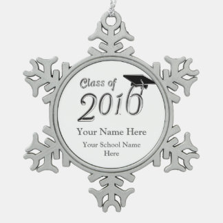 Customizable Class of 2016 Snowflake Pewter Christmas Ornament