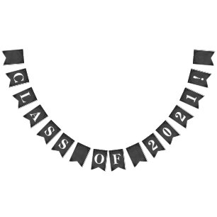 Customizable CLASS OF 2021 Simulated Chalkboard Bunting Flags