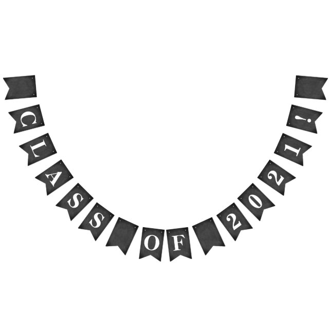 Customizable CLASS OF 2021 Simulated Chalkboard Bunting Flags (All)