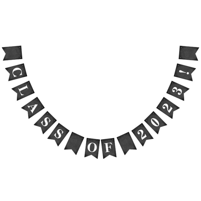 Customizable CLASS OF 2023 on Simulated Chalkboard Bunting Flags (All)