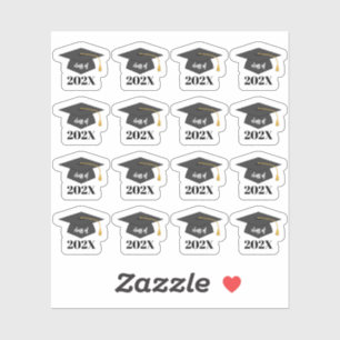 Customizable Class Of 202X Senior Graduation Hat  Sticker