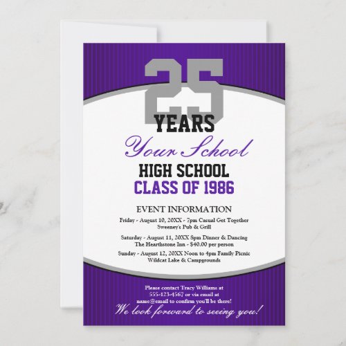 Customizable Class Reunion Invitation
