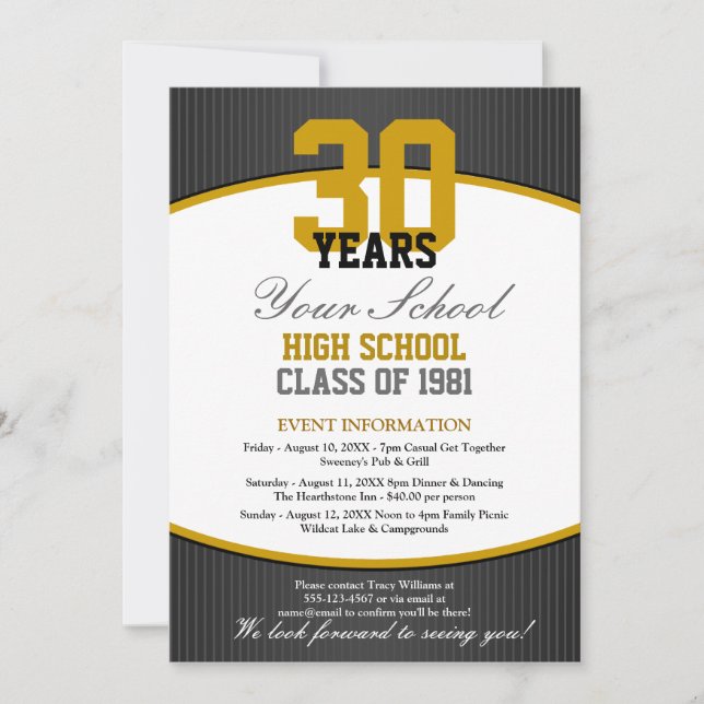 Customizable Class Reunion Invitation (Front)