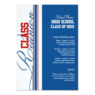 Customizable Class Reunion Invitations