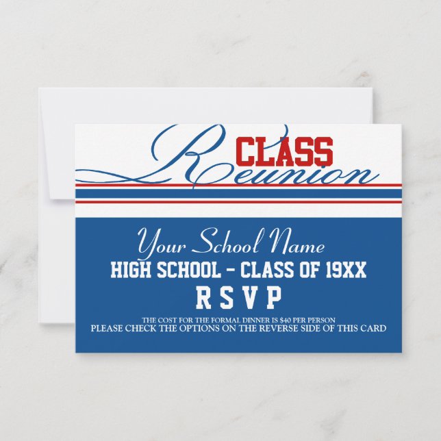 Customizable Class Reunion RSVP (Front)