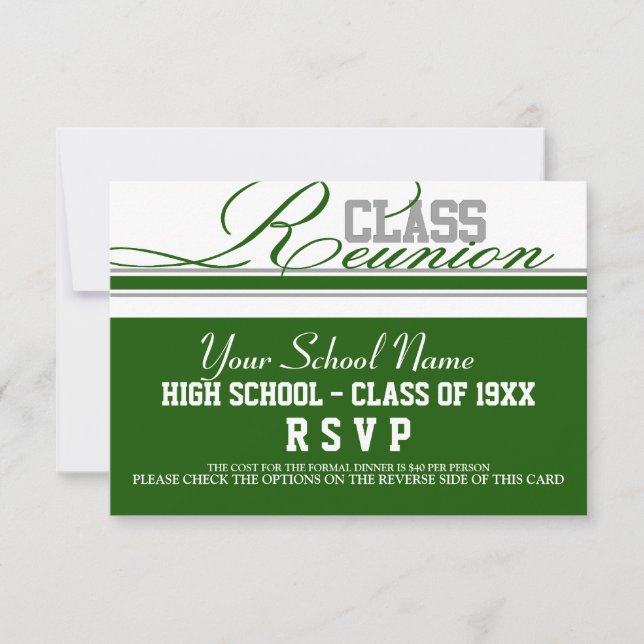 Customizable Class Reunion RSVP Card (Front)