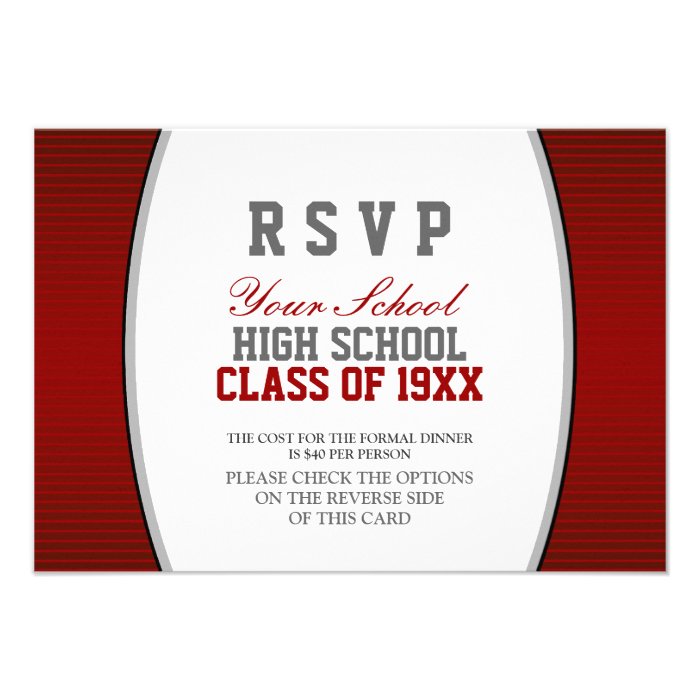 Customizable Class Reunion RSVP Personalized Announcements