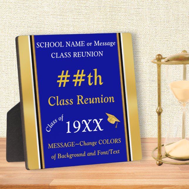 Customizable, Class Reunion Sign for Table Plaque (Class reunion sign. Center place ideas for class reunion or personalized class reunion award, prize.)