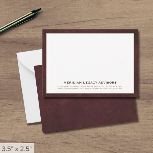 Customizable Classic Business Note Card