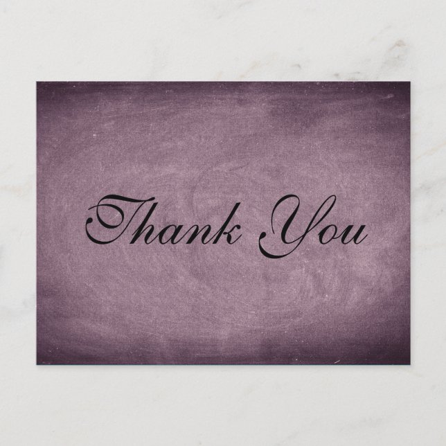 Customizable Classic Chalkboard  | Thank You Card (Front)