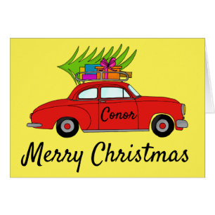 Customizable Classic Christmas Car Cards