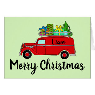Customizable Classic Christmas Car Cards