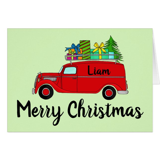 Customizable Classic Christmas Car Cards (Front Horizontal)