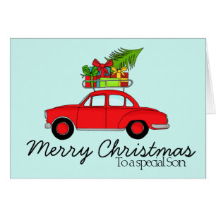 Customizable Classic Christmas Car Cards