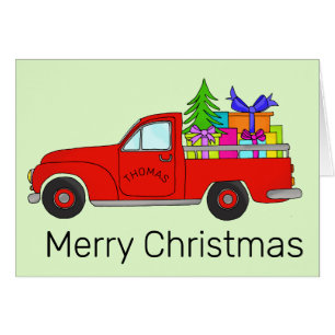 Customizable Classic Christmas Car Cards