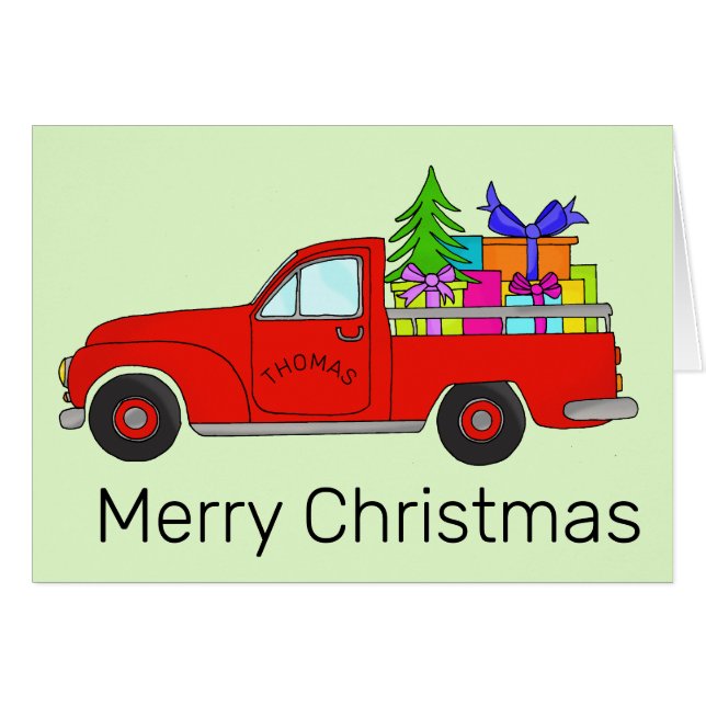 Customizable Classic Christmas Car Cards (Front Horizontal)