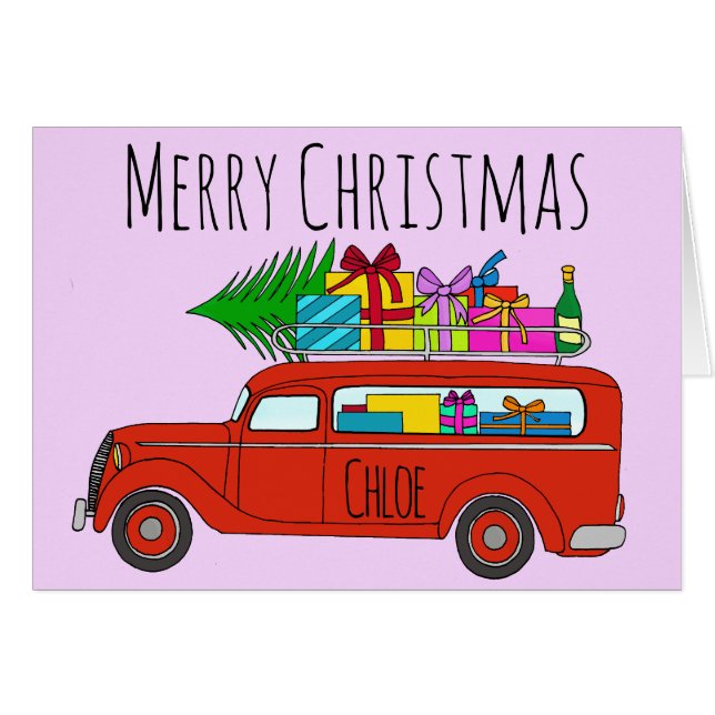 Customizable Classic Christmas Car Cards (Front Horizontal)