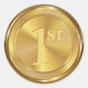 Customizable Classic Gold Medal. Classic Round Sticker