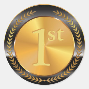 Customizable Classic Gold Medal. Classic Round Sticker