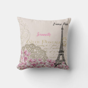 Customizable Classic Paris Motif Throw Pillow