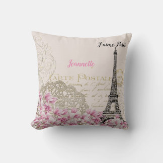 Customizable Classic Paris Motif Throw Pillow