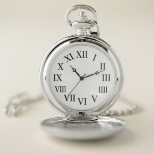 Customizable Classic Roman Numeral Pocket Watch