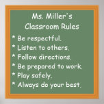 Customizable Classroom Rules Poster