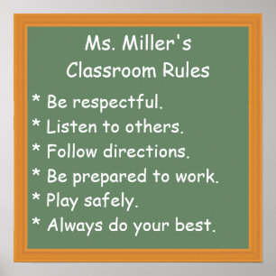 Customizable Classroom Rules Poster
