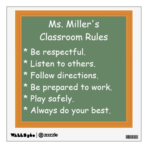 Customizable Classroom Rules Wall Sticker