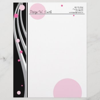 Customizable Classy Pink Black Grey Letterhead by lovescolor at Zazzle