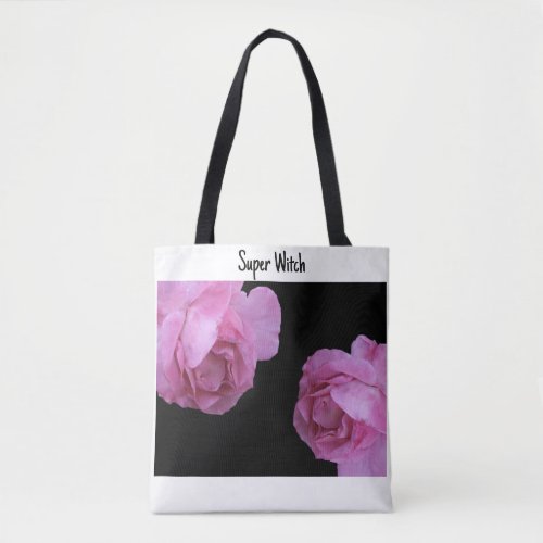 Customizable Classy Witch hot pink roses boho   Tote Bag