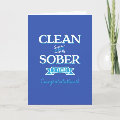 Customizable Clean and SoberSobriety Birthday Card