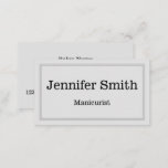 [ Thumbnail: Customizable & Clean Manicurist Business Card ]