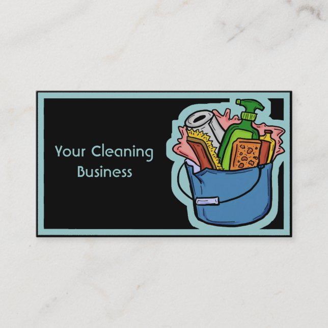 Customizable cleaning business card template (Front)