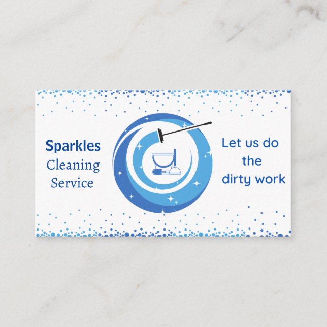 Customizable Cleaning Service Business Card (Front)