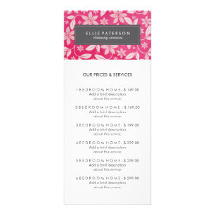 Customizable Cleaning Service Menu Rack Card