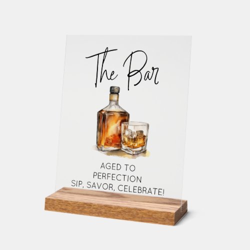 Customizable Clear Acrylic Whiskey Bar Sign 