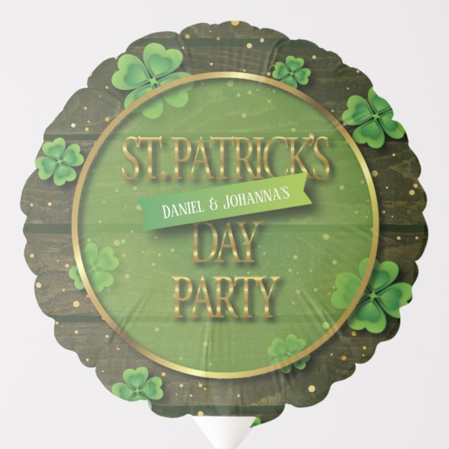 Customizable Clover St. Patrick'd Day Party Balloon (Front)