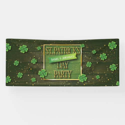 Customizable Clover St Patrickd Day Party Banner