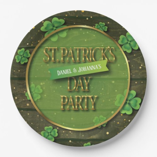 Customizable Clover St Patrickd Day Party Paper Plates