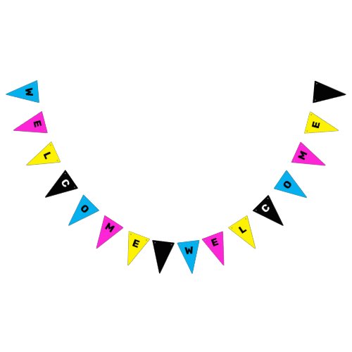 Customizable CMYK Welcome Bunting Flags