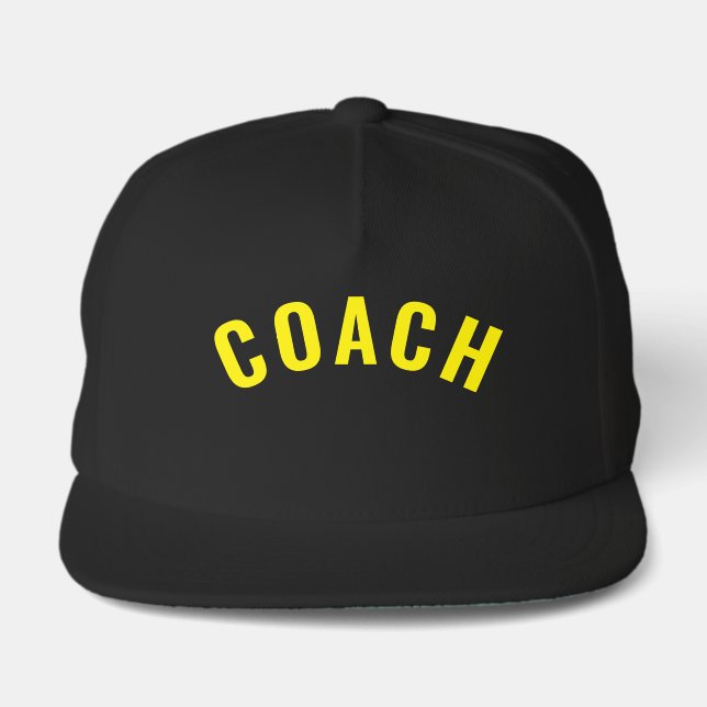 Customizable COACH Text Statement Black Snap Back Hat (Front)