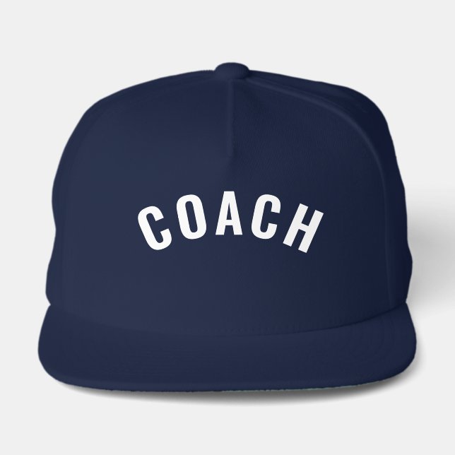Customizable COACH Text Statement Navy Snap Back Hat (Front)