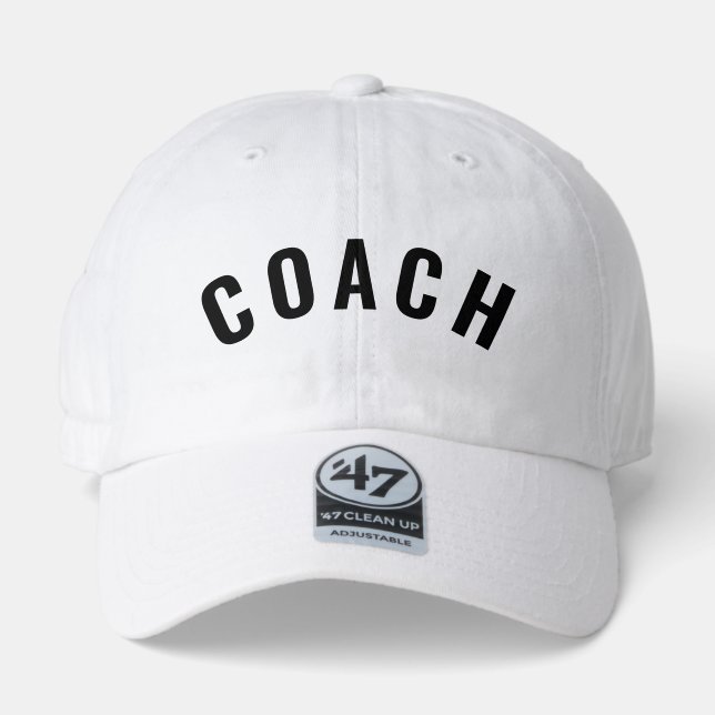 Customizable COACH Text Statement White 47 Brand Hat (Front)