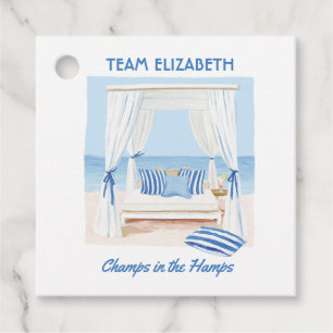 Customizable Coastal Chic Beach Club Bachelorette Favor Tags